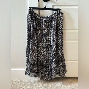 Jones New York Black and Gray Animal Print Skirt